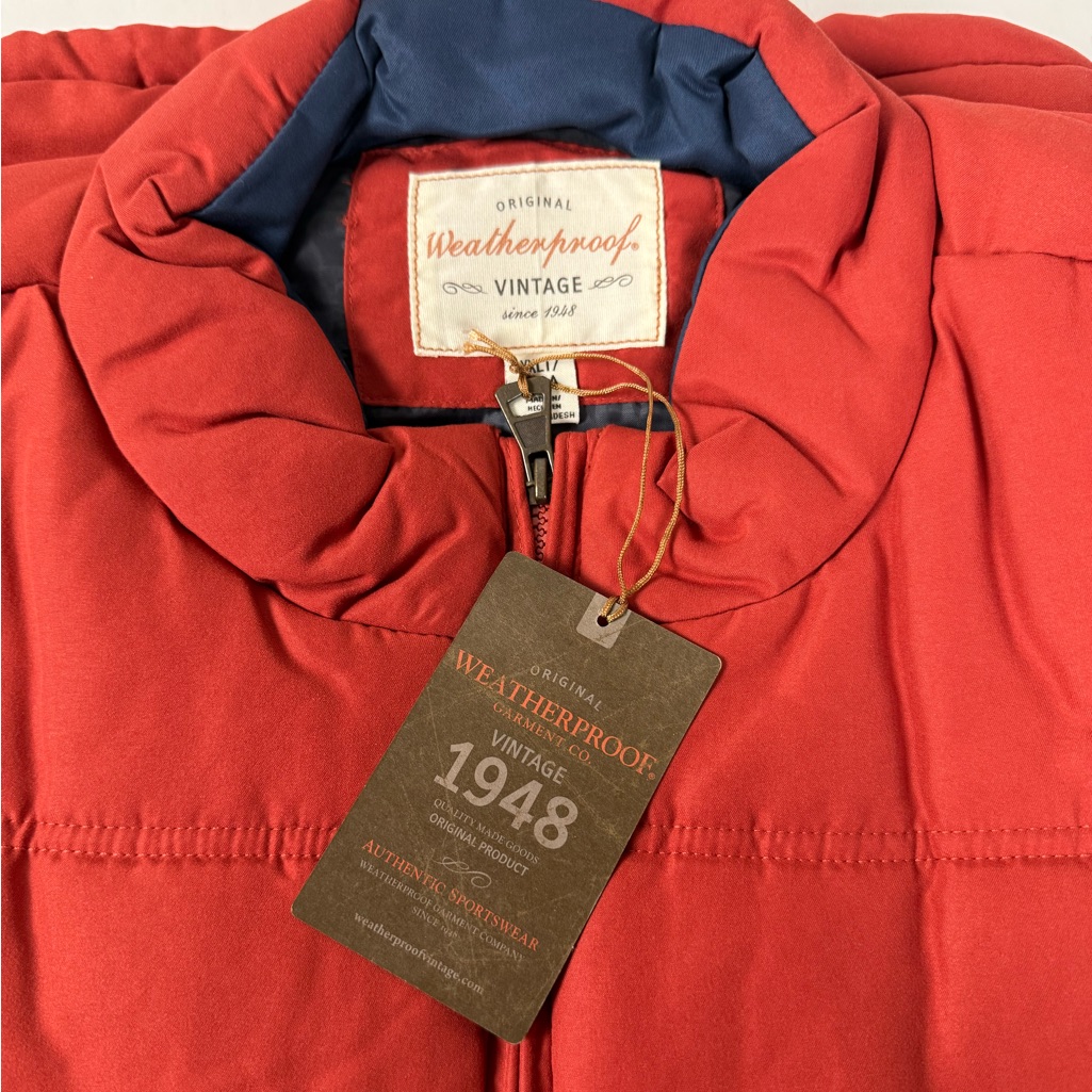 Insulated Vest Quilted Panels Full Zip Puffer Vest Weatherproof Vintage Nwt